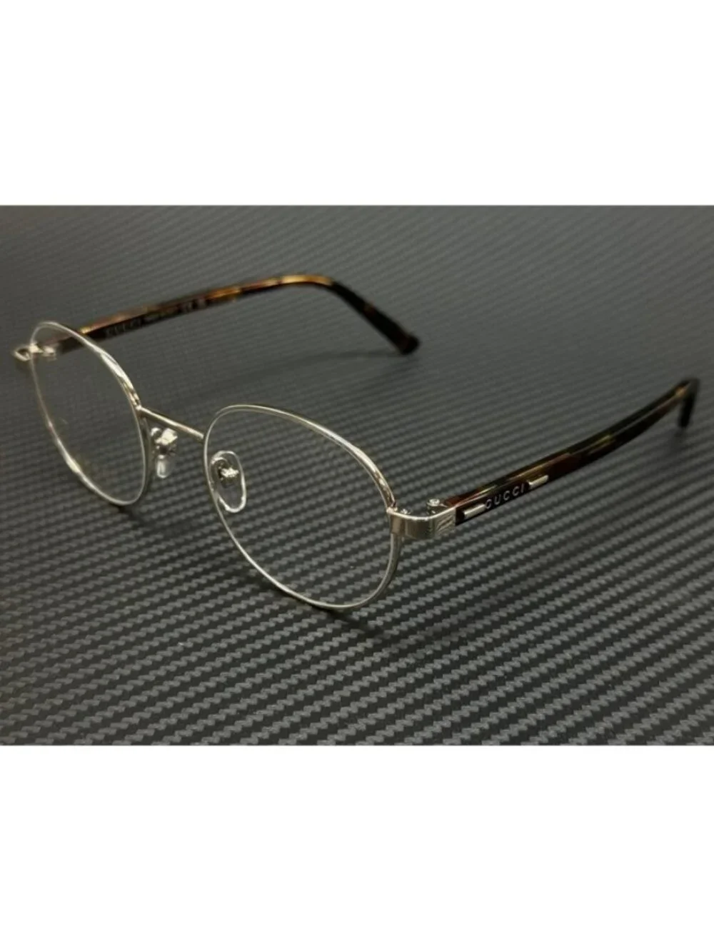 New Gucci Men Silver Havana Eyeglasses 51-21-145